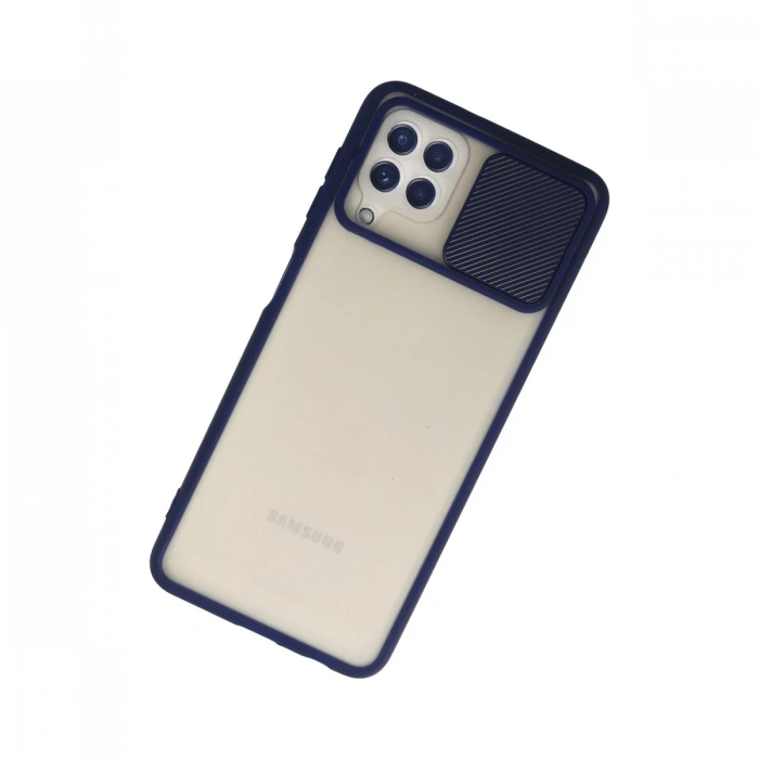 Newface Samsung Galaxy A22 Kılıf Palm Buzlu Kamera Sürgülü Silikon