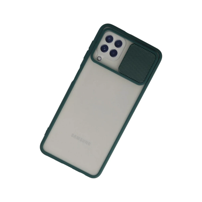 Newface Samsung Galaxy A22 Kılıf Palm Buzlu Kamera Sürgülü Silikon
