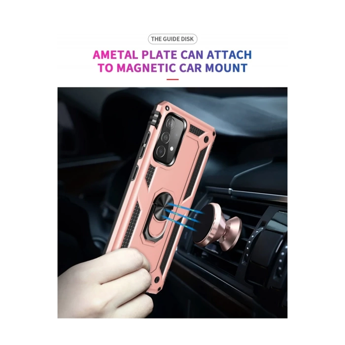 Newface Samsung Galaxy A23 4G Kılıf Sofya Yüzüklü Silikon Kapak - Rose