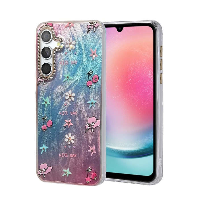 Newface Samsung Galaxy A24 4G Kılıf Blade Aynalı Desenli Kapak