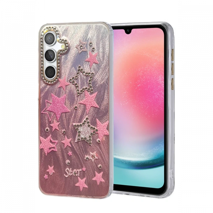 Newface Samsung Galaxy A24 4G Kılıf Blade Aynalı Desenli Kapak