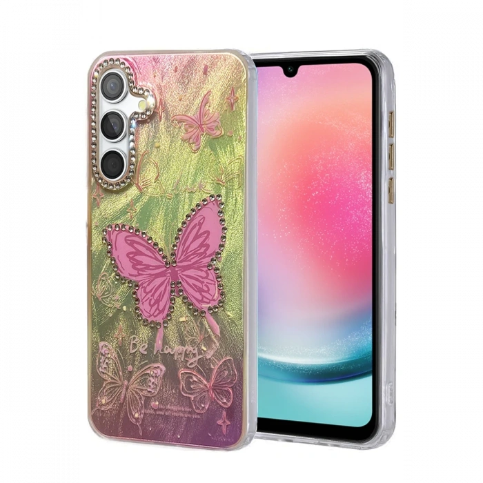 Newface Samsung Galaxy A24 4G Kılıf Blade Aynalı Desenli Kapak