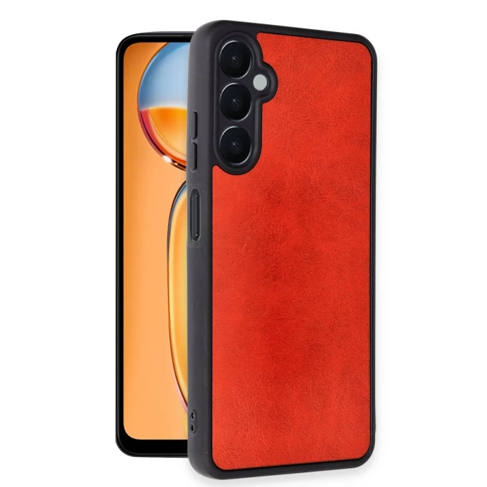 Newface Samsung Galaxy A25 5G Kılıf Aras Deri Kapak - Kırmızı