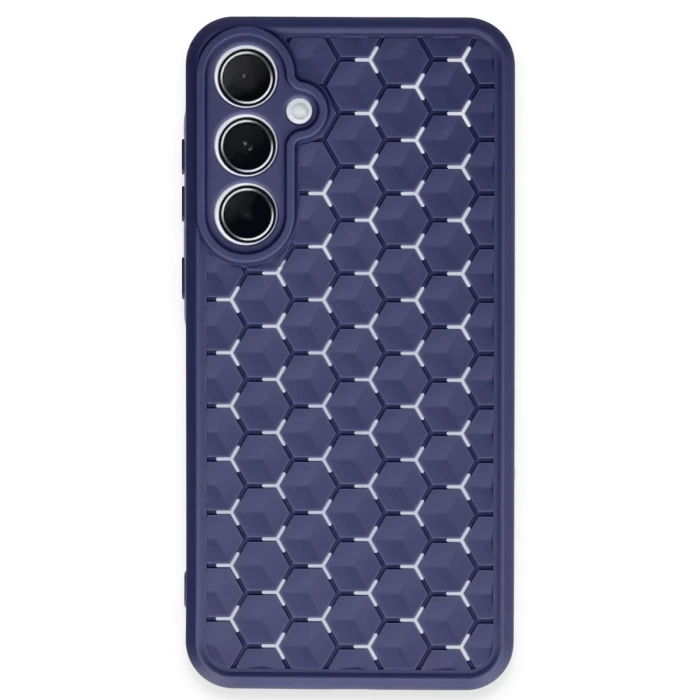 Newface Samsung Galaxy A25 5G Kılıf Petek Silikon Kapak - Lacivert