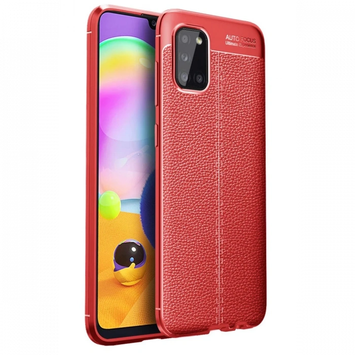 Newface Samsung Galaxy A31 Kılıf Auto Focus Kapak - Kırmızı