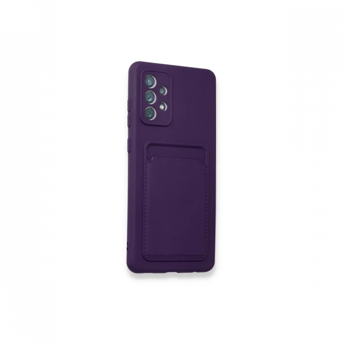 Samsung Galaxy A32 Kılıf Kelvin Kartvizitli Silikon - Derin Mor
