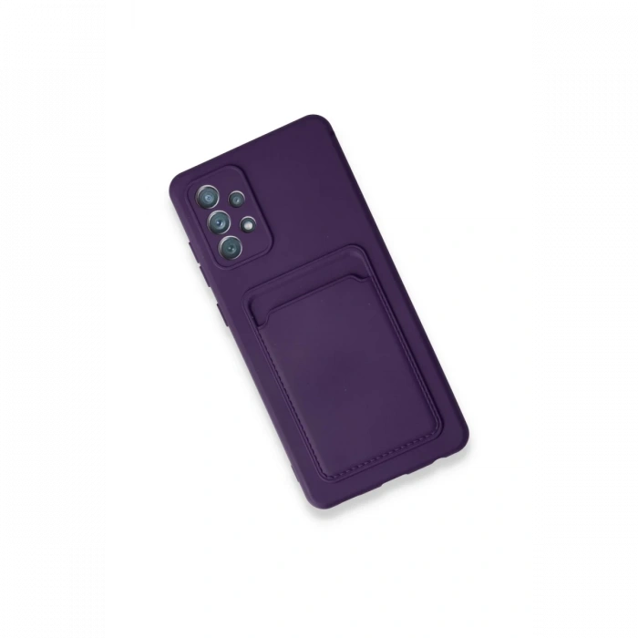 Samsung Galaxy A32 Kılıf Kelvin Kartvizitli Silikon - Derin Mor