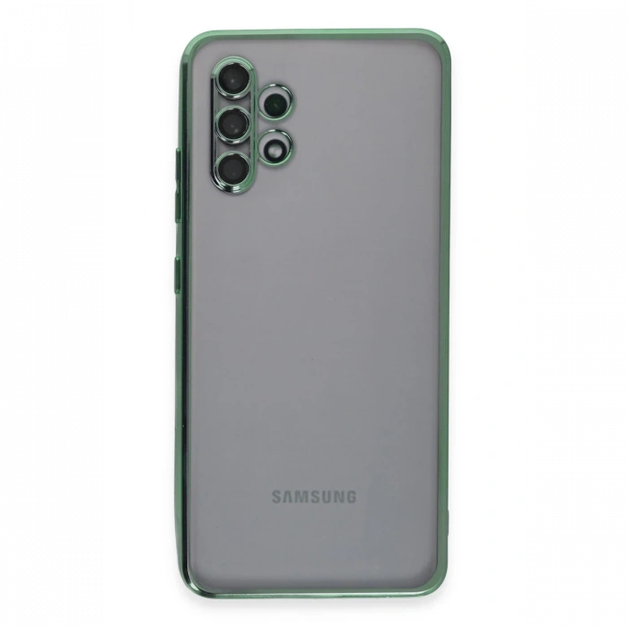Newface Samsung Galaxy A32 Kılıf Razer Lensli Silikon - Yeşil