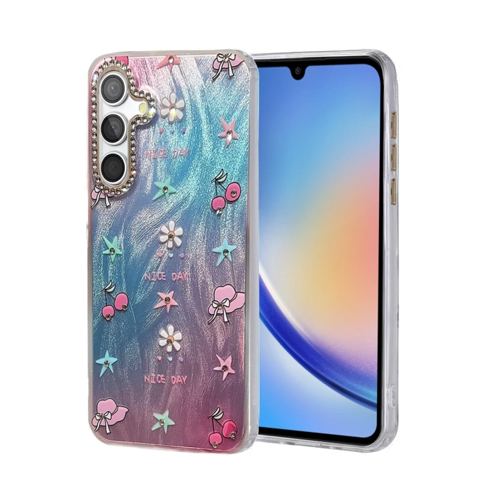 Newface Samsung Galaxy A34 5G Kılıf Blade Aynalı Desenli Kapak
