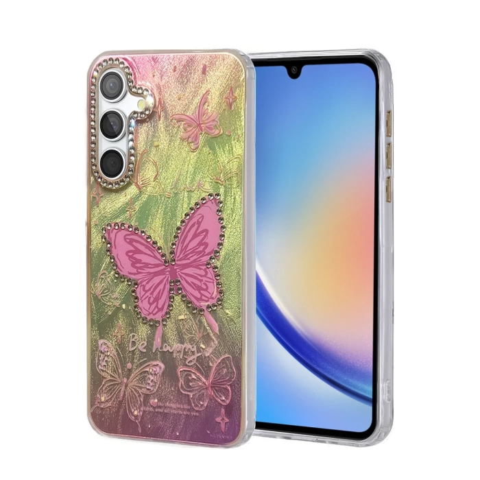 Newface Samsung Galaxy A34 5G Kılıf Blade Aynalı Desenli Kapak