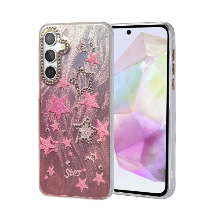 Newface Samsung Galaxy A35 5G Kılıf Blade Aynalı Desenli Kapak