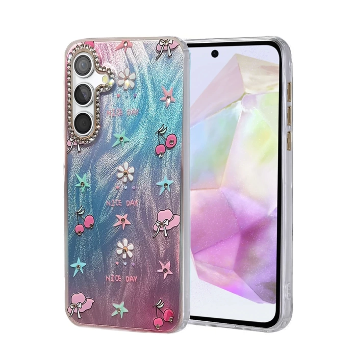 Newface Samsung Galaxy A35 5G Kılıf Blade Aynalı Desenli Kapak