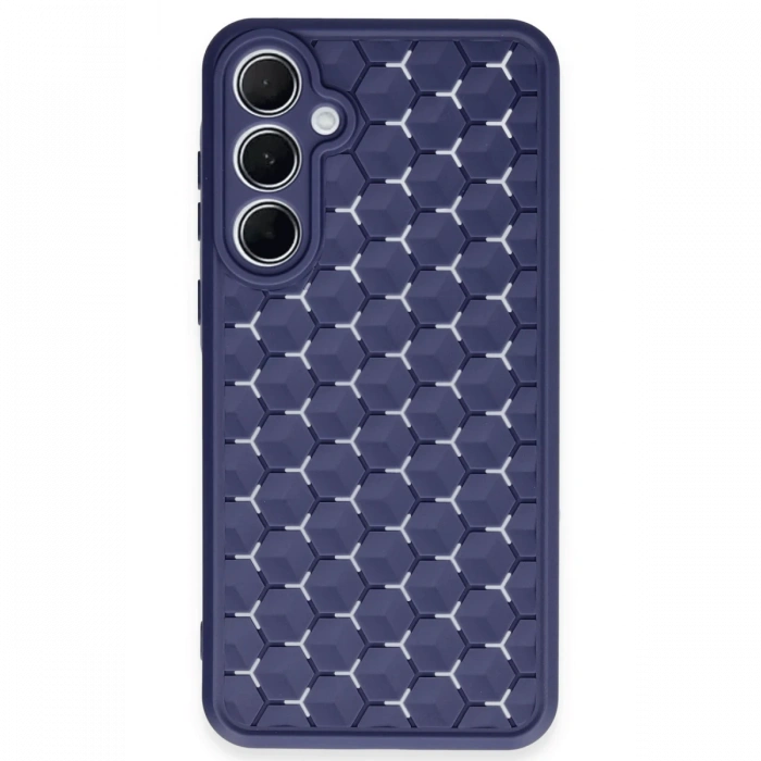 Newface Samsung Galaxy A35 5G Kılıf Petek Silikon Kapak - Lacivert