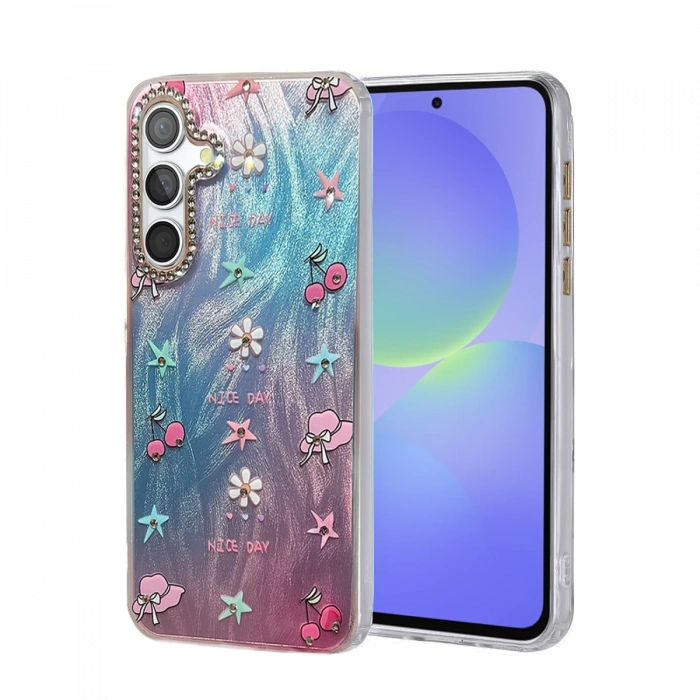 Newface Samsung Galaxy A36 Kılıf Blade Aynalı Desenli Kapak