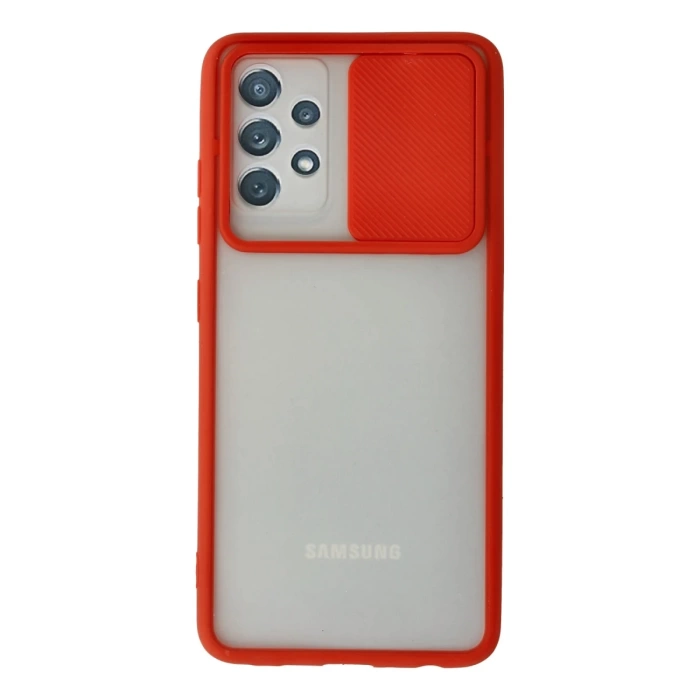 Newface Samsung Galaxy A52 Kılıf Palm Buzlu Kamera Sürgülü Silikon