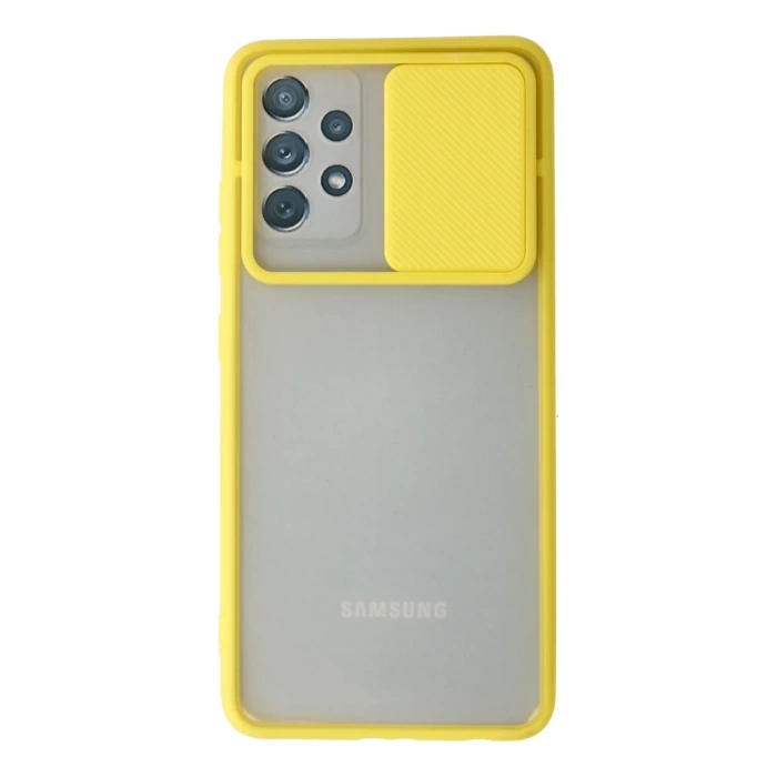 Newface Samsung Galaxy A52 Kılıf Palm Buzlu Kamera Sürgülü Silikon