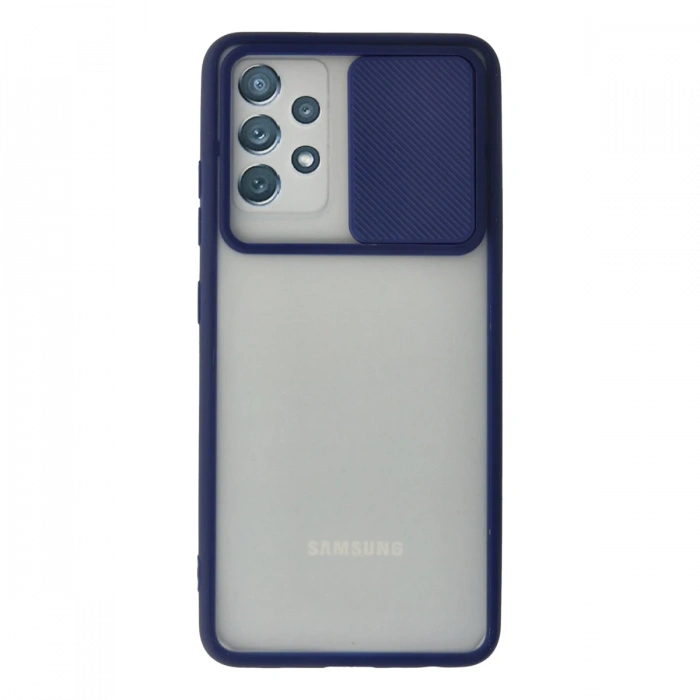 Newface Samsung Galaxy A52 Kılıf Palm Buzlu Kamera Sürgülü Silikon