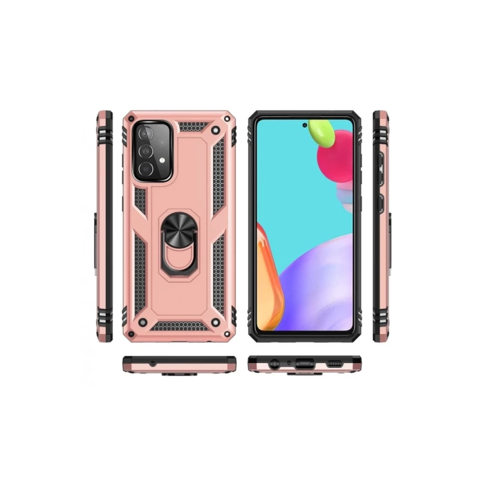Newface Samsung Galaxy A52 Kılıf Sofya Yüzüklü Silikon Kapak