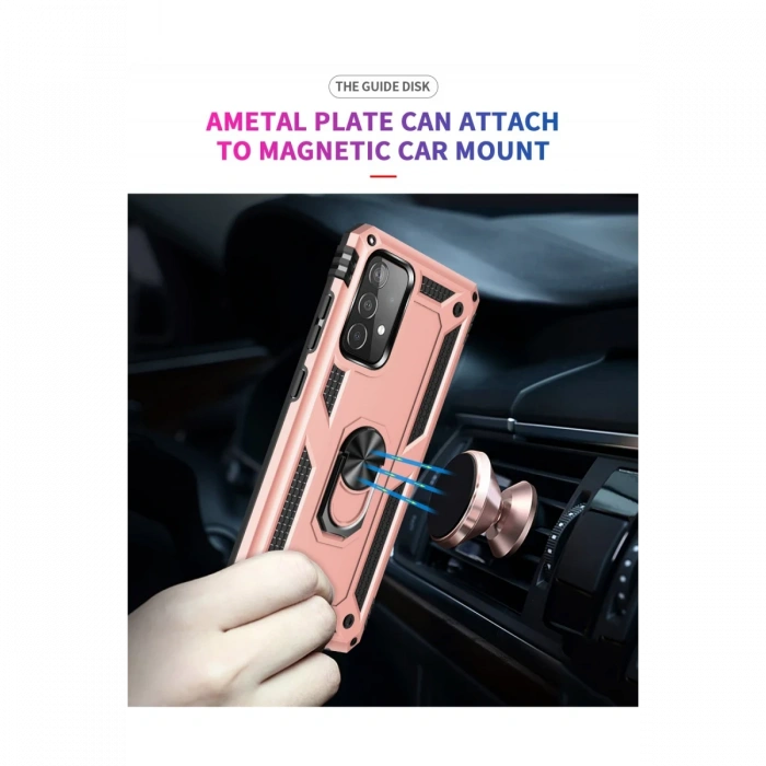 Newface Samsung Galaxy A52 Kılıf Sofya Yüzüklü Silikon Kapak