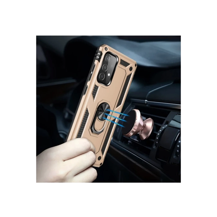 Newface Samsung Galaxy A52 Kılıf Sofya Yüzüklü Silikon Kapak