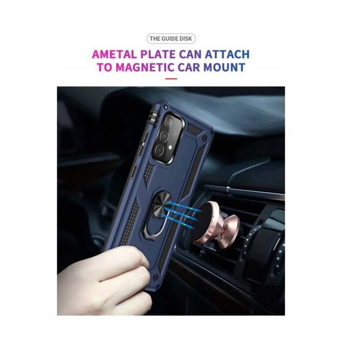 Newface Samsung Galaxy A52 Kılıf Sofya Yüzüklü Silikon Kapak