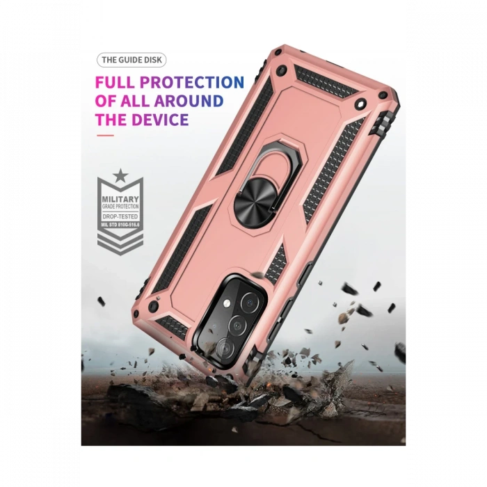 Newface Samsung Galaxy A52 Kılıf Sofya Yüzüklü Silikon Kapak