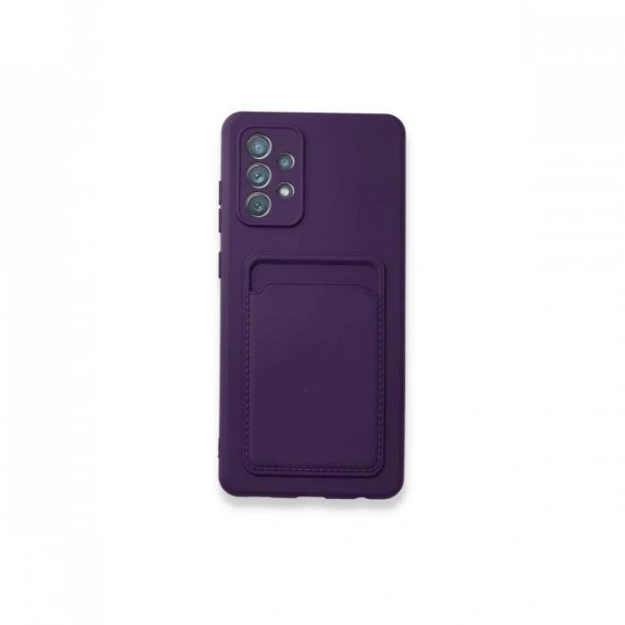 Newface Samsung Galaxy A53 5G Kılıf Kelvin Kartvizitli Silikon - Derin Mor