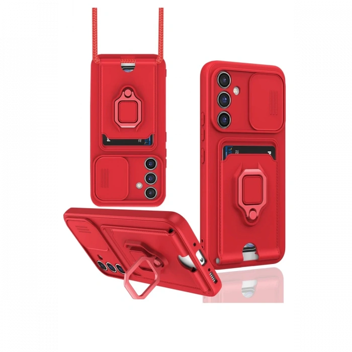 Samsung Galaxy A54 5G Kılıf Zuma Kartvizitli Yüzüklü Silikon