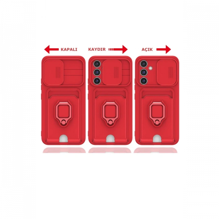 Samsung Galaxy A54 5G Kılıf Zuma Kartvizitli Yüzüklü Silikon
