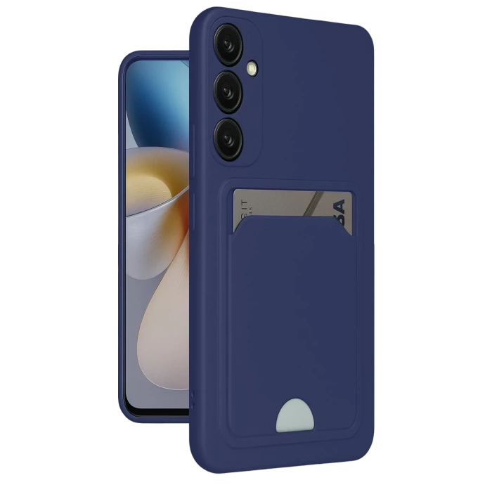 Newface Samsung Galaxy A55 5G Kılıf Kelvin Kartvizitli Silikon - Lacivert