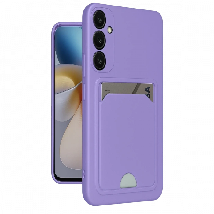 Newface Samsung Galaxy A55 5G Kılıf Kelvin Kartvizitli Silikon - Lila