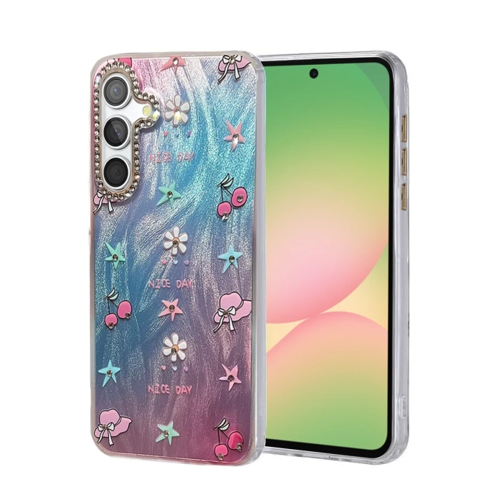 Newface Samsung Galaxy A56 Kılıf Blade Aynalı Desenli Kapak
