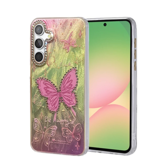 Newface Samsung Galaxy A56 Kılıf Blade Aynalı Desenli Kapak