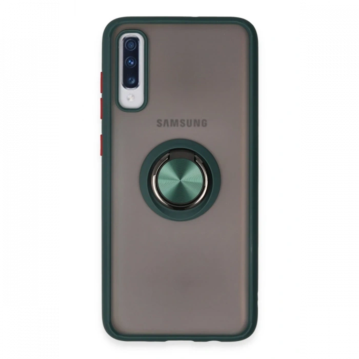 Newface Samsung Galaxy A70 Kılıf Montreal Yüzüklü Silikon Kapak