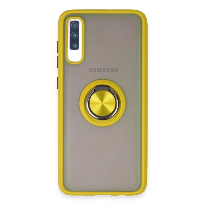 Newface Samsung Galaxy A70 Kılıf Montreal Yüzüklü Silikon Kapak