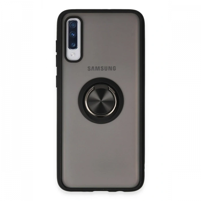 Newface Samsung Galaxy A70 Kılıf Montreal Yüzüklü Silikon Kapak