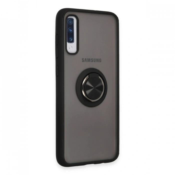 Newface Samsung Galaxy A70 Kılıf Montreal Yüzüklü Silikon Kapak