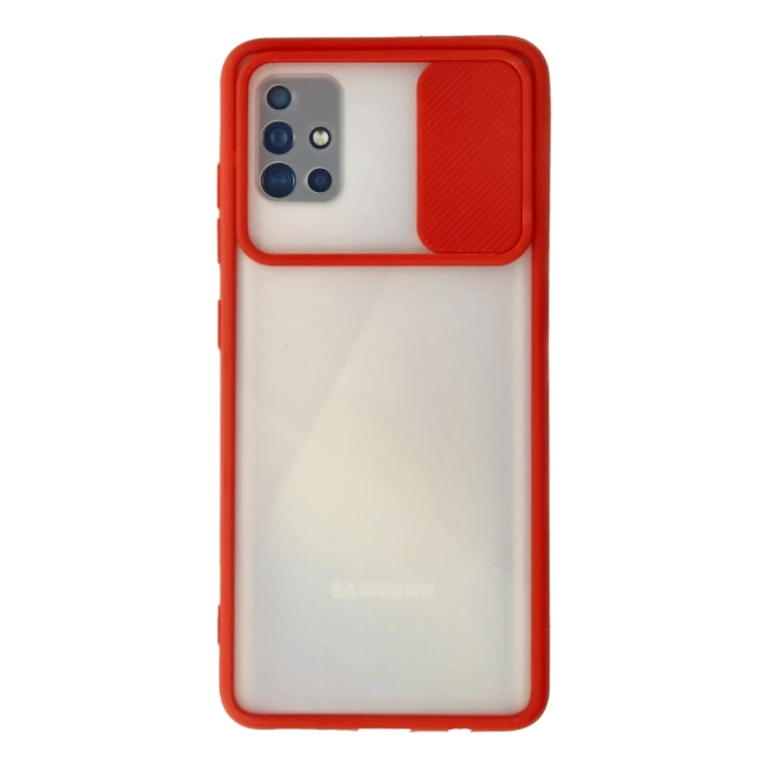 Newface Samsung Galaxy A71 Kılıf Palm Buzlu Kamera Sürgülü Silikon