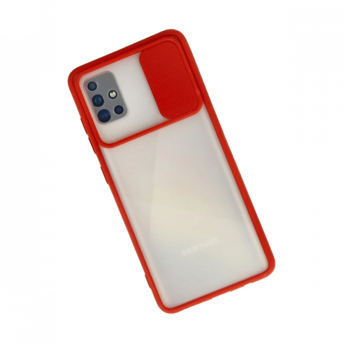 Newface Samsung Galaxy A71 Kılıf Palm Buzlu Kamera Sürgülü Silikon