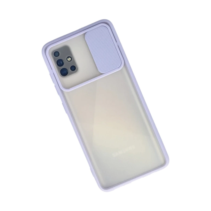 Newface Samsung Galaxy A71 Kılıf Palm Buzlu Kamera Sürgülü Silikon
