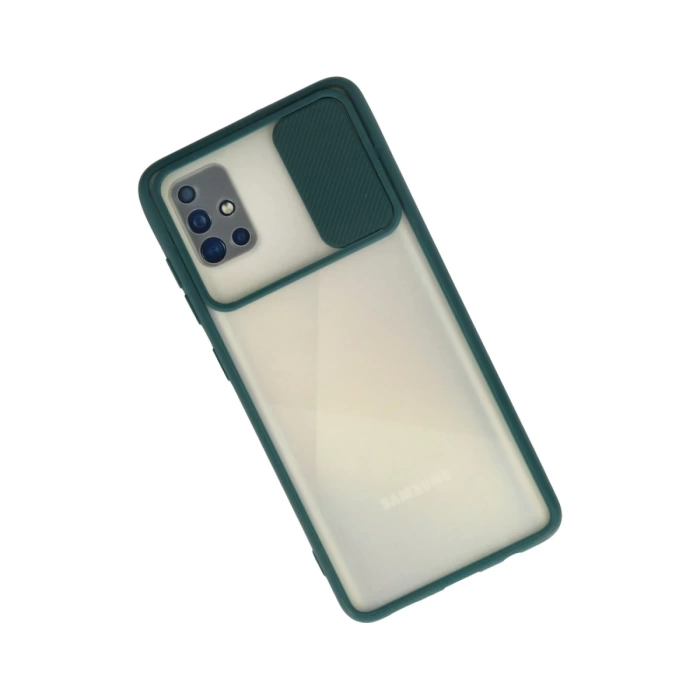 Newface Samsung Galaxy A71 Kılıf Palm Buzlu Kamera Sürgülü Silikon