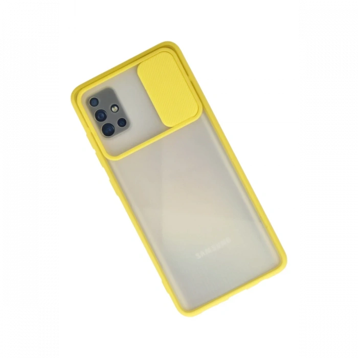 Newface Samsung Galaxy A71 Kılıf Palm Buzlu Kamera Sürgülü Silikon