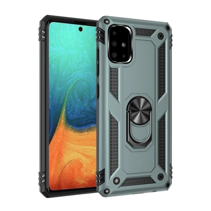 Newface Samsung Galaxy A71 Kılıf Sofya Yüzüklü Silikon Kapak