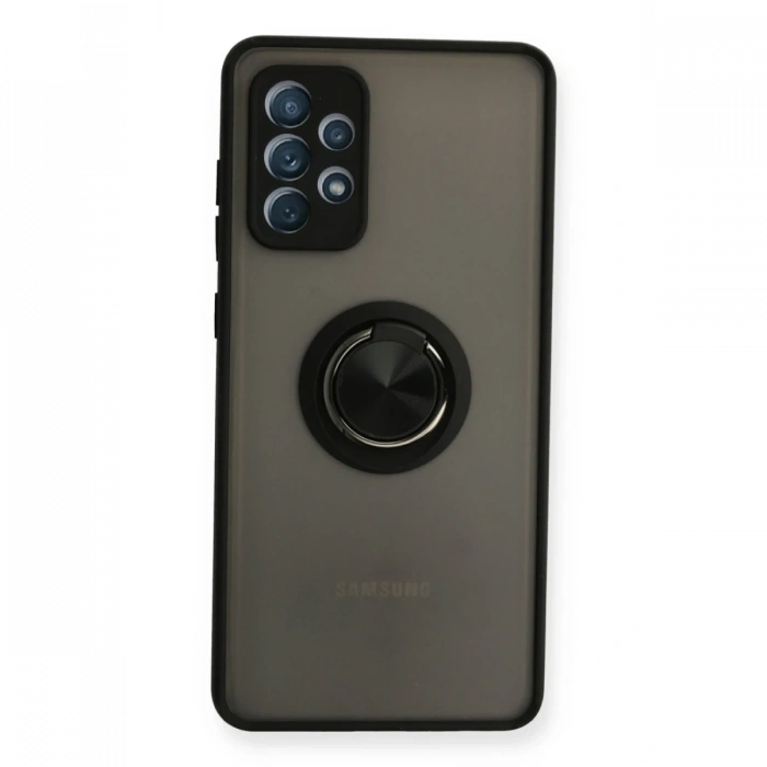 Newface Samsung Galaxy A72 Kılıf Montreal Yüzüklü Silikon Kapak