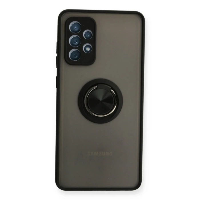 Newface Samsung Galaxy A72 Kılıf Montreal Yüzüklü Silikon Kapak