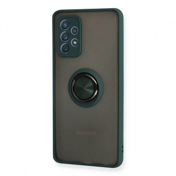 Newface Samsung Galaxy A72 Kılıf Montreal Yüzüklü Silikon Kapak