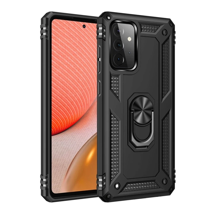 Newface Samsung Galaxy A72 Kılıf Sofya Yüzüklü Silikon Kapak