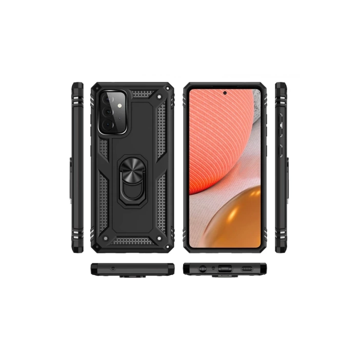Newface Samsung Galaxy A72 Kılıf Sofya Yüzüklü Silikon Kapak