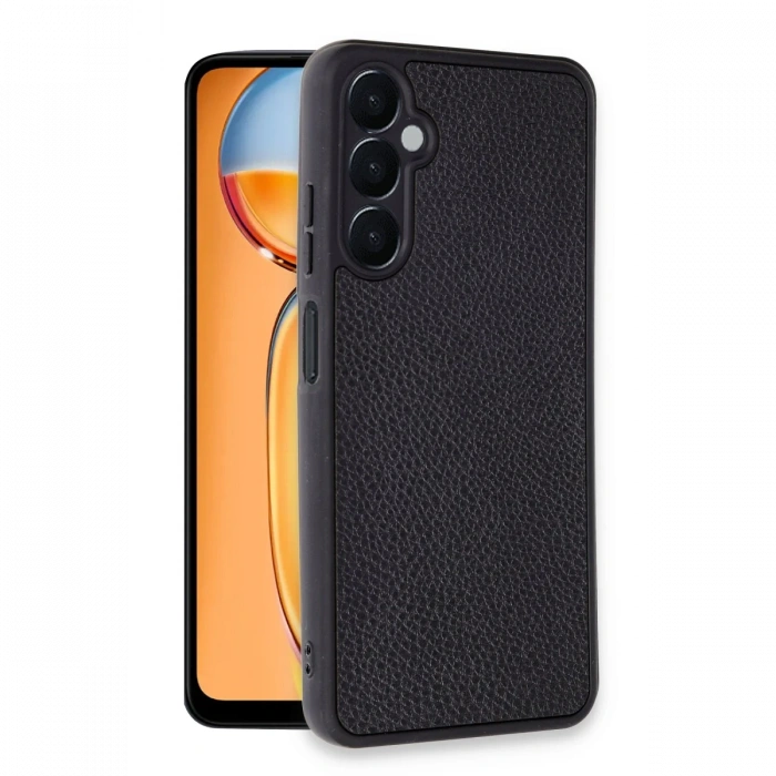 Newface Samsung Galaxy M15 Kılıf Aras Deri Kapak - Siyah