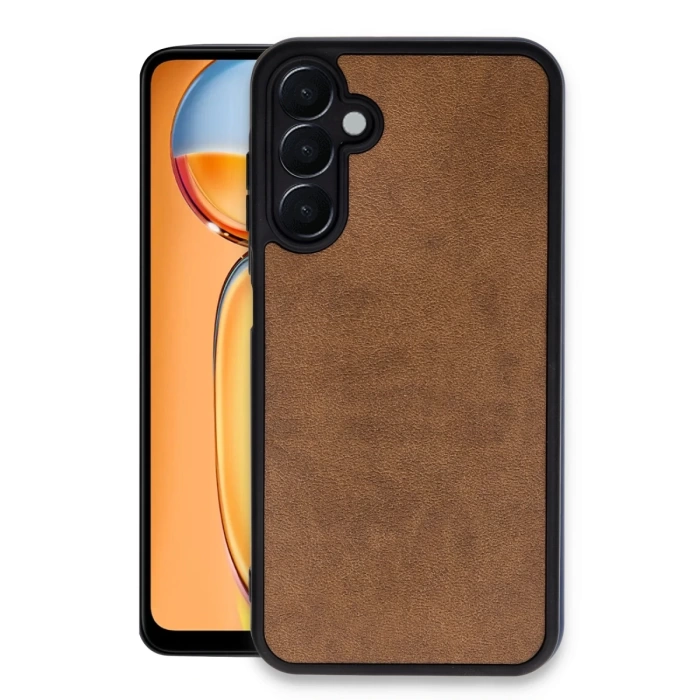 Newface Samsung Galaxy M15 Kılıf Aras Deri Kapak - Taba